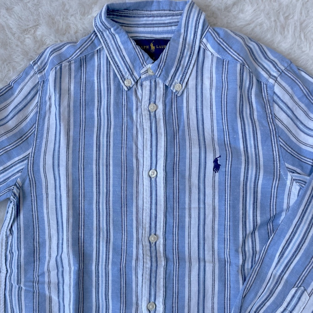 Ralph Lauren Boys Linen Shirt - size 7 Like New!